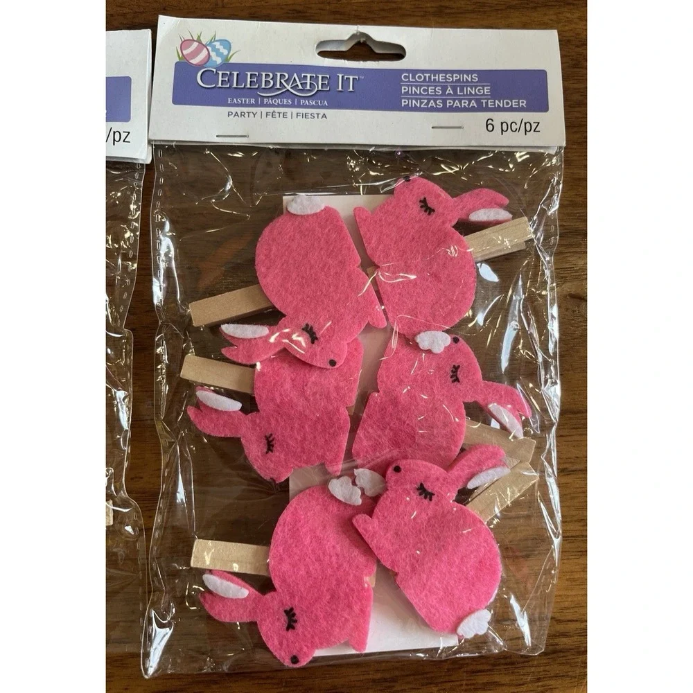 Easter Party Decorations- Bunny Rabbits and Chicks Clothespins NEW